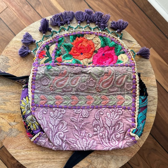 Urban Gypsy Boho Indian Fabric Beaded Crossbody - Picture 7 of 13